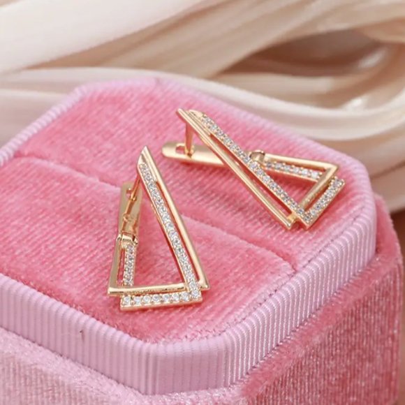 18K Gold Womens 1ct Diamond Earrings 1